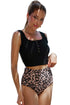 Square Neck Sleeveless Print Tankini Set